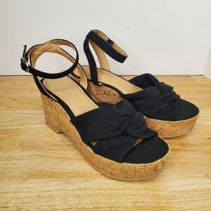 Universal Thread Women’s Mellie Wedge Sandal Black NWT